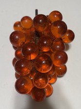 VINTAGE MCM AMBER-ORANGE LUCITE GRAPE CLUSTER APPROXIMATELY 40-45 GRAPES picture