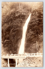 c1925 Horsetail Falls Columbia River Highway Cascade Locks OR RPPC, Bridge Gorge picture
