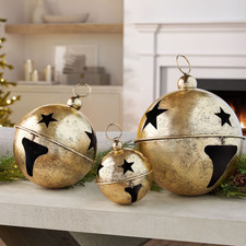 Member's Mark Jingle Bell Décor, Gold Set of 3 picture