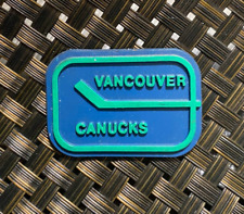VINTAGE NHL HOCKEY VANCOUVER CANUCKS TEAM LOGO COLLECTIBLE RUBBER MAGNET RARE picture