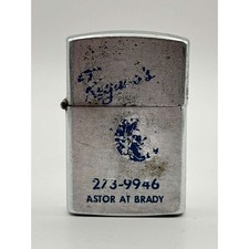 Vintage Golden Bell Japan Astor At Brady Advertising Chrome Windproof Lighter picture