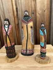 Three Vintage Hopi Kachina Dolls Signed by Artist, 9”-12” picture