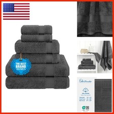Cotton Paradise Turkish 6 Piece Towel Set for Bathroom Soft Absorbent Dry picture