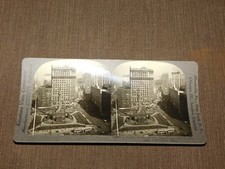 VINTAGE STEREOVIEW STEREOSCOPE CARD PUBLIC SQUARE CLEVELAND OHIO picture