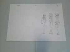 SHUFFLE Anime Genga Set Kareha/Asa/Kaede Asread Studio 10 Sheets Production picture