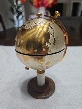 Rare 1950s Vintage Brass Globe Cigarette Dispenser 54  picture