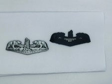 U.S. NAVY BLUE NOSE SUBMARINE INSIGNIA BADGE - ANTIQUE SILVER picture