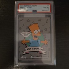 1990 TOPPS SIMPSONS STICKERS #4 BART SIMPSON PSA 10 picture