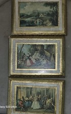 Vintage Italian Florentine Wood Wall Plaques, Gold Gilt Rococo Art Prints, Made picture