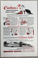 Vintage 1954 Original Print Advertisement Full Page - Western Pacific Railroad picture