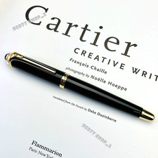 Cartier Luxury Black Gold Composite Executive Rollerball Pen Rare AD VIP Gift picture