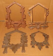 Lot of 4 Vintage Cuckoo Clock Parts Decor Frame front for parts project AS IS picture