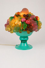 Vintage Murano Bohemian Fruit Grape Glass Lamp 1950s Hollywood Regency picture