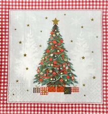 TWO Individual Paper Luncheon Decoupage Napkins CHRISTMAS TREE Decorative New picture