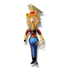 Christopher Radko 2002 ROPIN' ROSIE Cowgirl #00018-0 Glass Ornament EUC picture