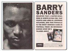 1992 BARRY SANDERS #20 NFL Detroit Lions 2PG PRINT AD ART - SCORE PINNACLE CARDS picture