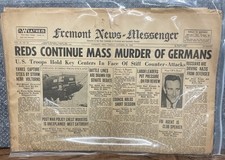 1943 Original WW2 Fremont News-Messenger Newspaper WWII Mass Murder Germans MH picture