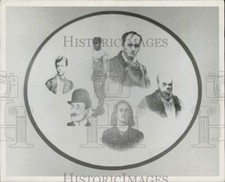 1968 Press Photo Lithograph of French poets by James L. Burton, North Carolina picture