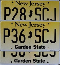 One Random NEW JERSEY LICENSE PLATE - Garden State Yellow License Plates picture