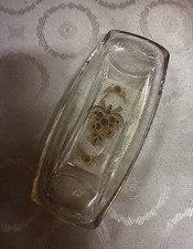 Vintage Georges Briard Gold Gild Floral Pattern Glass relish dish picture