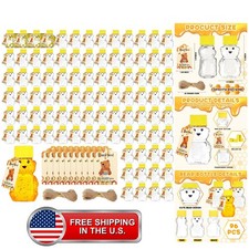 200 Pcs 2 oz Honey Bear Bottle, Plastic Clear Mini Honey Dispenser picture