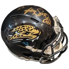 Keenan McCardell and Jimmy Smith Autographed Jacksonville Jaguars Mini Helmet picture