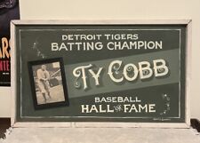 Ty Cobb Hand Painted Sign Detroit Tigers  Custom By Dennis Gerathy 29x17.5 READ picture