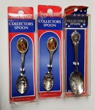 Vintage Travel Souvenir Spoons Set of 3 New Old Stock Shell Falls WY & Colorado picture