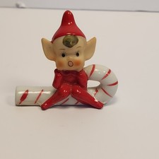 Vintage Japan Ceramic Pixie Elf Figurine Retro Christmas Holiday Decor picture