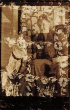 Vintage Rppc Ghostly Double Exposure Woman Child Clown Sepia Postcard c1910s picture