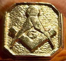 10 KARAT MASONIC RING * ELEGANTLY SIMPLE MODERN STYLE * SIZE 9.5 * FREEMASONRY picture