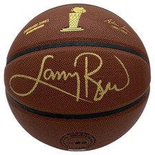 Larry Bird Autographed Gold NBA Finals Signature Series Basketball - PSA picture
