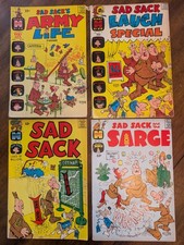 4 Vintage 1960s Sad Sack Comics Lot Harvey Little Sad Sack Sarge Army Life picture