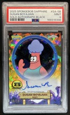 2025 Topps Chrome SpongeBob Susan Boyajian Auto Black Refractor #/10 PSA 9 picture