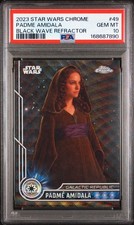 2023 Topps Stars Wars Chrome Padme Amidala Black Wave Refractor PSA 10 Gem Mint picture