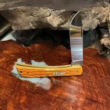 Case XX Persimmon Orange Bone Peach Seed Jig Sod Buster Jr. Pocketknife picture