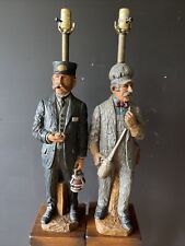 Rare 1971 Dunning Industries Pair Of Train Lamps Conductor & Engineer Heavy 25” picture