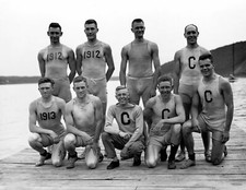 1911 Cornell Varsity Crew Team Vintage Photograph Row Sport 8.5