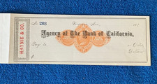RARE J.W. Haynie & Co. Check c.1875-78, Virginia City & Bodie Mining Connection picture