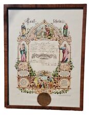 Antique Litho Trauschein German Birth Certificate 1914 Kaufmann Verlag NY Framed picture