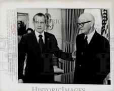1974 Press Photo Richard Nixon confers with Kenneth Rush at the White House picture