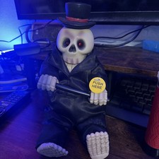 Vintage Gemmy Animated Singing Skeleton Putting on the Ritz Seated Halloween picture