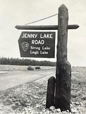 QC Photograph Old Wood Post Road Sign 1950's Jenny Lake Road Sting Leigh Lakes picture