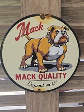 VINTAGE 1950'S MACK DIESEL TRUCKS PORCELAIN SIGN 12