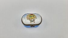 Vintage LIMOGES France Hand Painted Hot Air Balloon Trinket Box picture