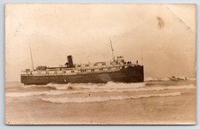 RPPC Great Lakes Michigan Passenger SteamShip c1905 Antique Postcard picture