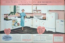 1953 vintage kitchen appliances print Ad, Mid- Century Modern Design picture