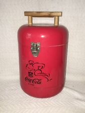 Coca Cola Classic NFL HANDIBOY Portable Metal Cooler Cylinder Canister Football picture