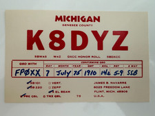 Ham Radio QSL K8DYZ Michigan USA 1975 SSB 14.2 DXCC Honor Roll picture