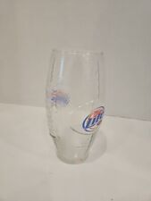 Miller Lite Clear Glass Football Shape 24oz Drinking Glass Cup Tumbler picture